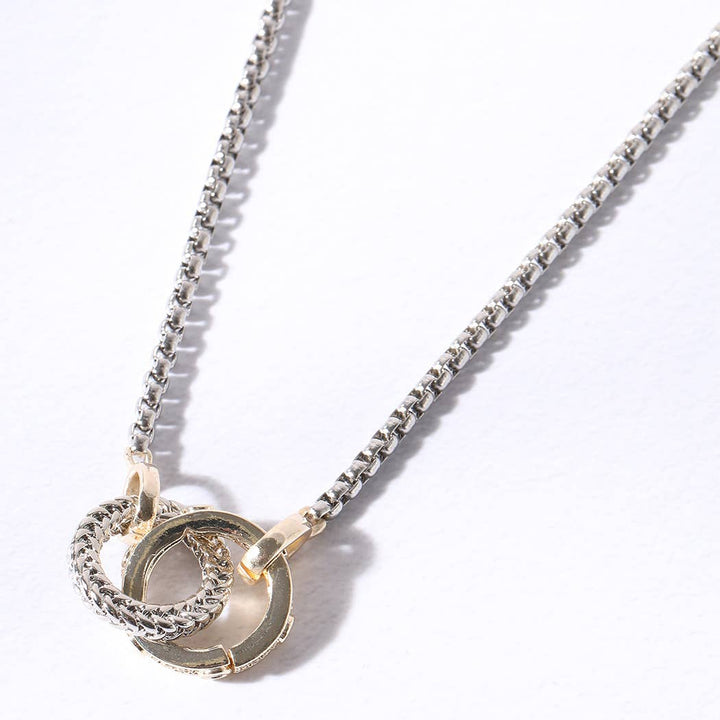 Two Tone Linked Circle Necklace