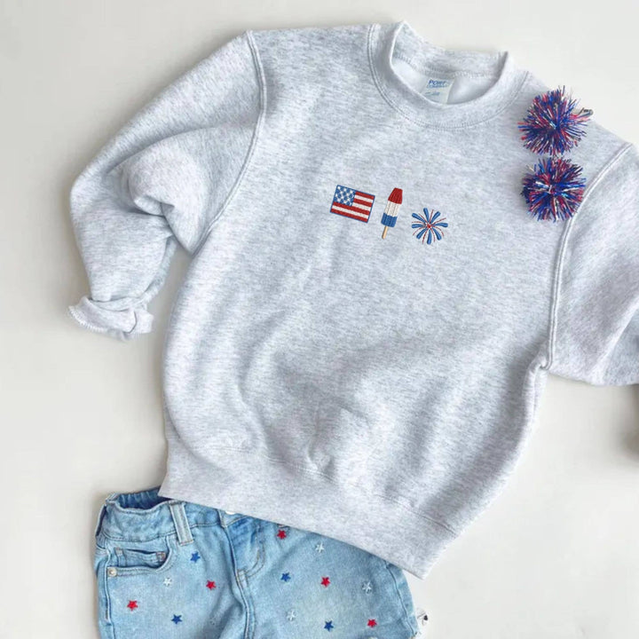 USA Icons Kids Embroidered Sweatshirt