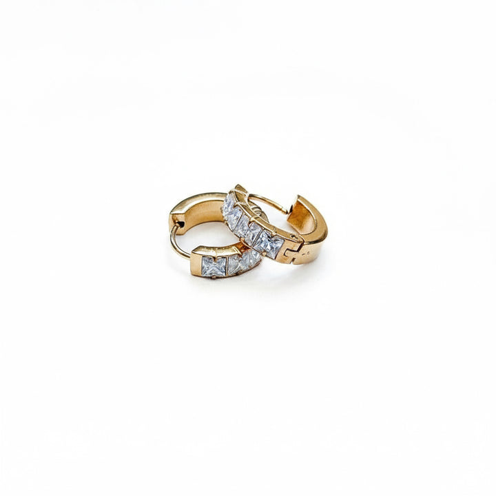 Demi Diamond Huggie Hoops - waterproof