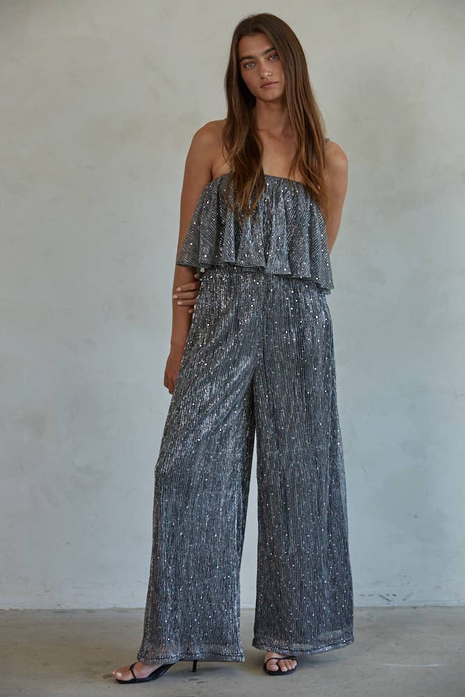 Lumi Wide Leg Lurex Pants