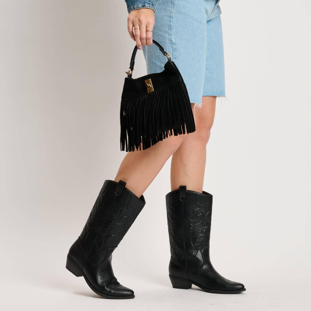 Bowie Leather Fringe Crossbody