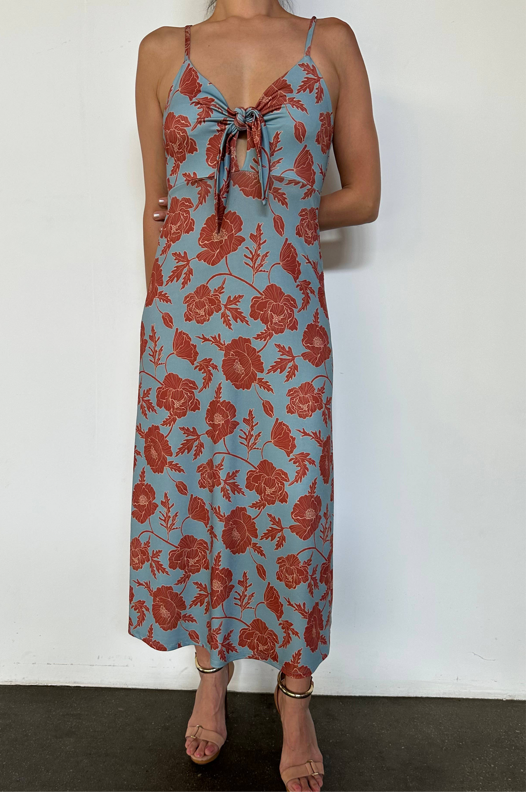 Elise Floral Midi Tie Dress