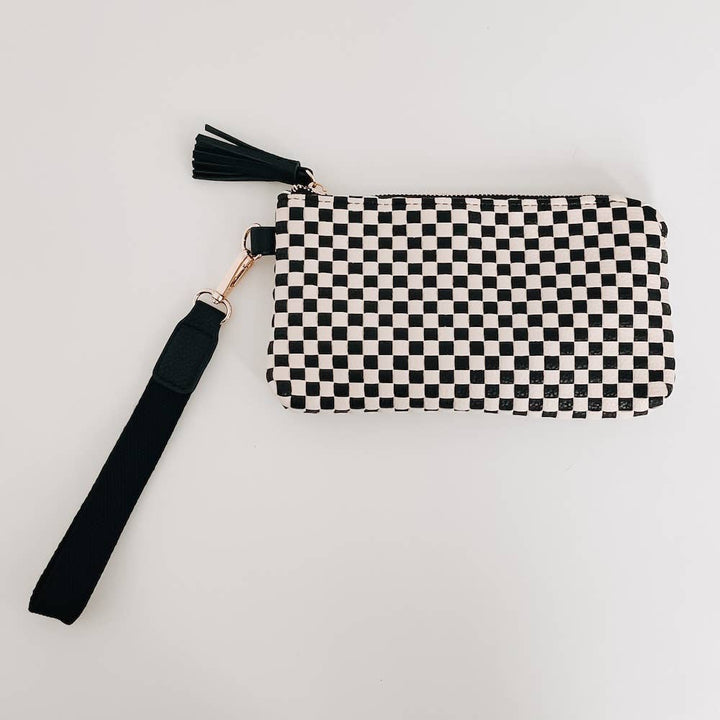 On The Go Checkered Wristlet