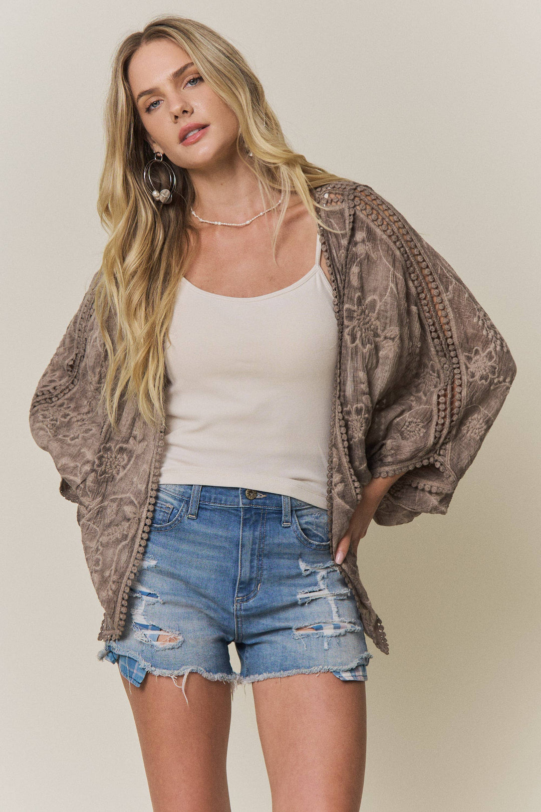 Brea Embroidered Floral Cardigan