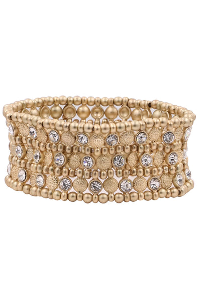 Gold Glam Stretchy Cuff Bracelet