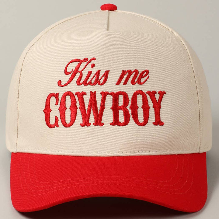 Kiss Me Cowboy Embroidery Hat