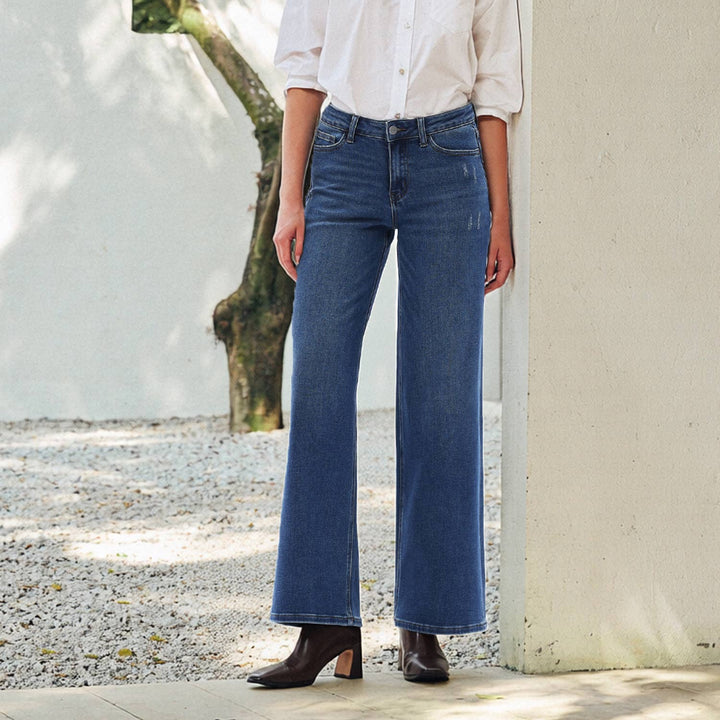 Rowanne Mid-Rise Wide Leg Jeans