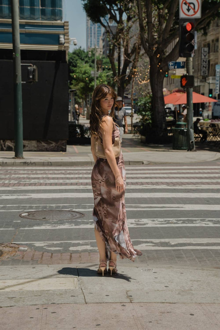 Mia Mesh Ruffle Maxi Dress