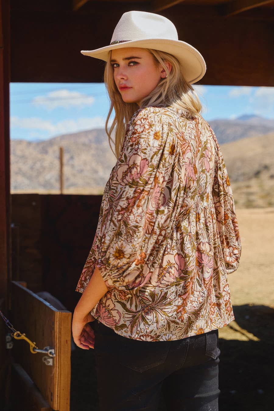 Maddi Bohemian Floral Peasant Blouse