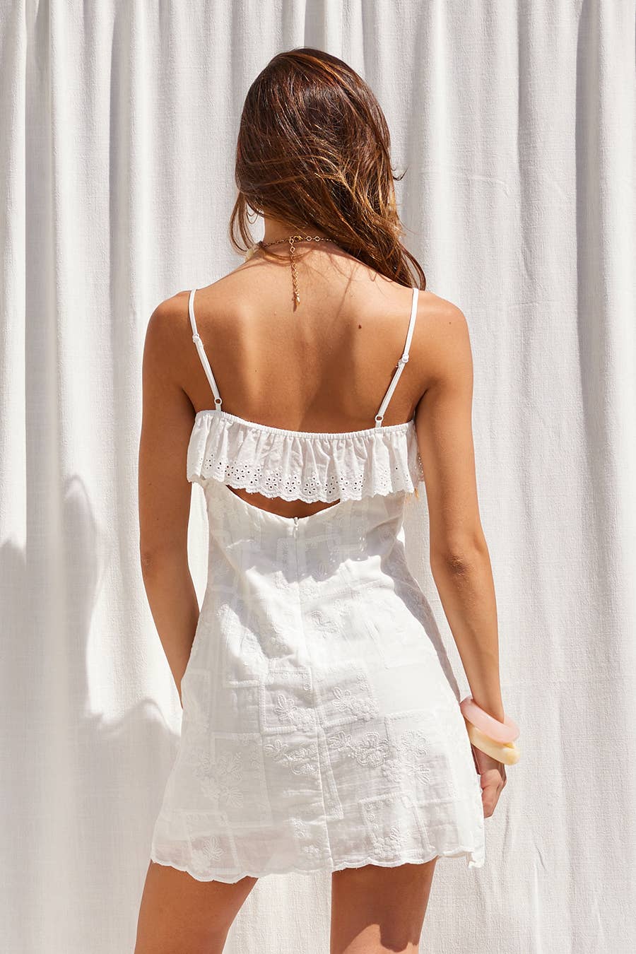 Sun Chaser Embroidered Mini Dress