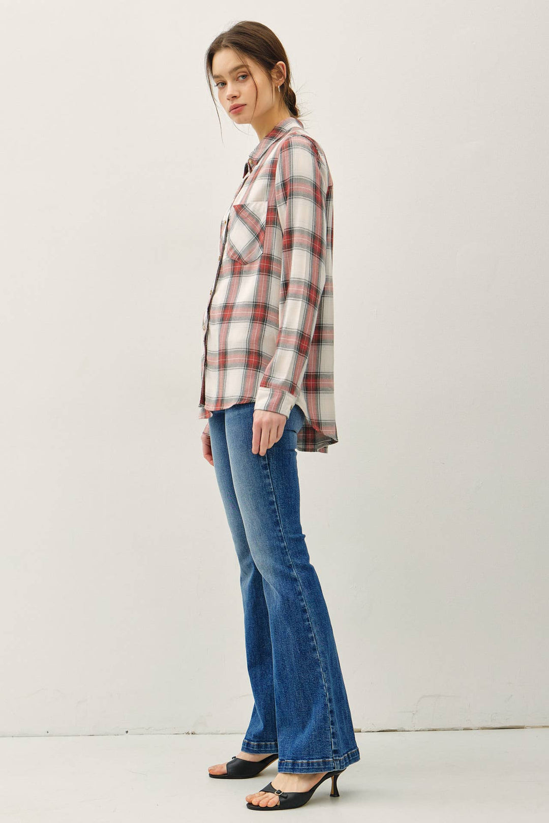 Ohio Plaid Button Down-Red