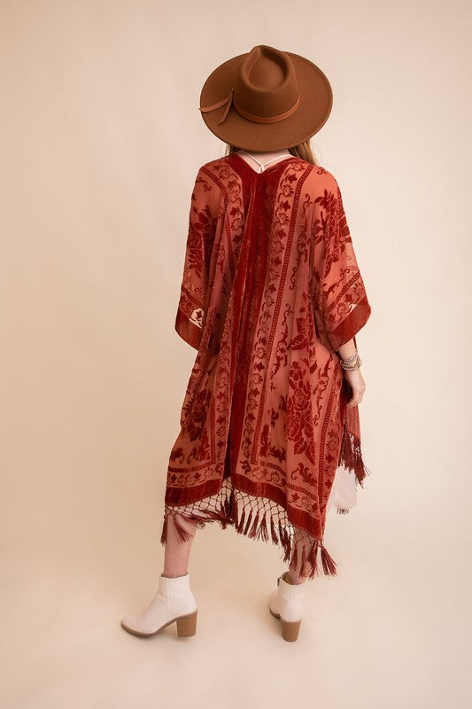 Velvet Crush Tapestry Kimono