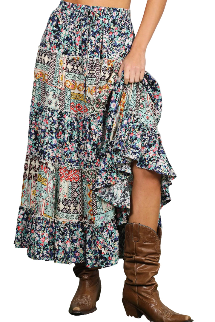 Willow Patchwork Floral Skirt