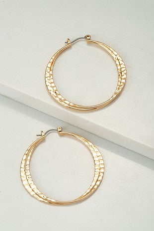 Hammered Hoop Earrings