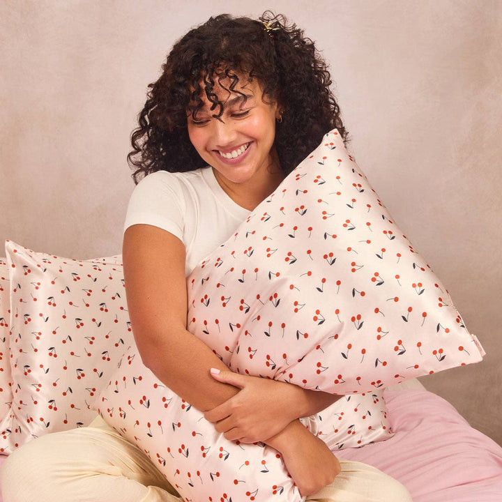 Satin Pillowcase - Cherry Print