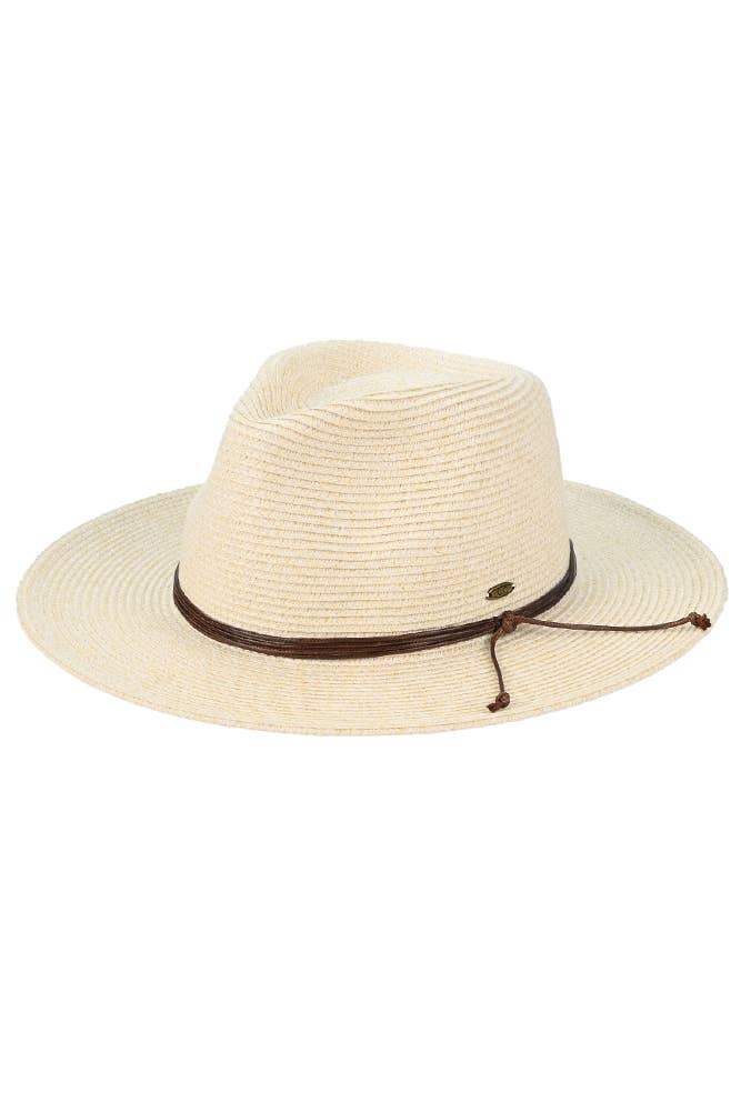 C.C String Trim Band Packable Panama Sun Hat