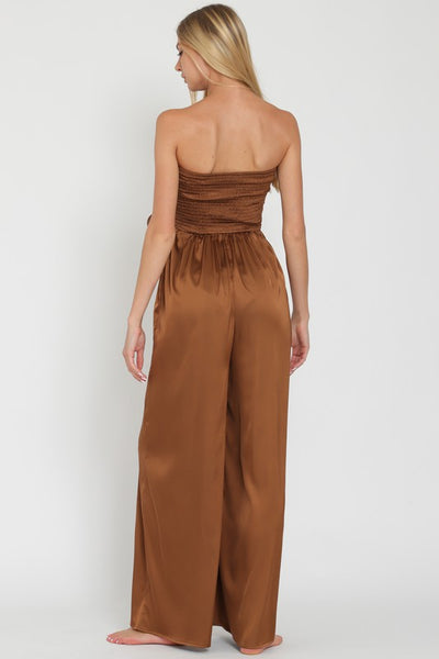 Looking Luxe Satin Jumpsuit Flash/Final Sale