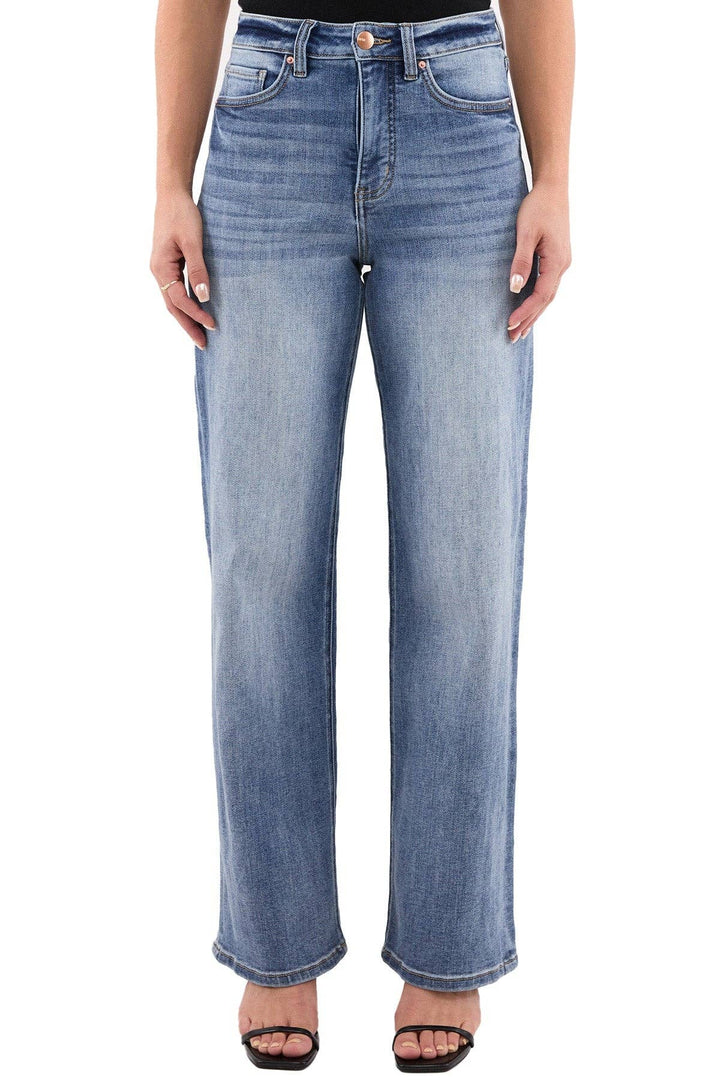 Hailey High Rise Slim Wide Leg Jeans restock