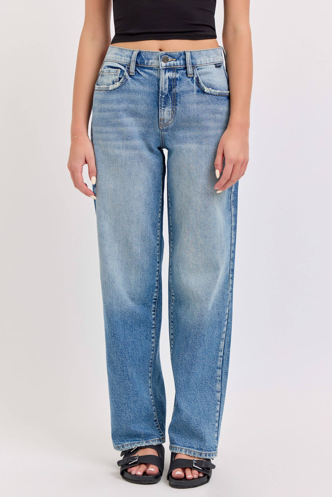 Easy Street Mid Rise Baggy Jeans