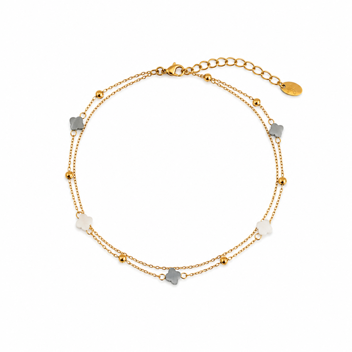 Clover Charm Anklet – waterproof