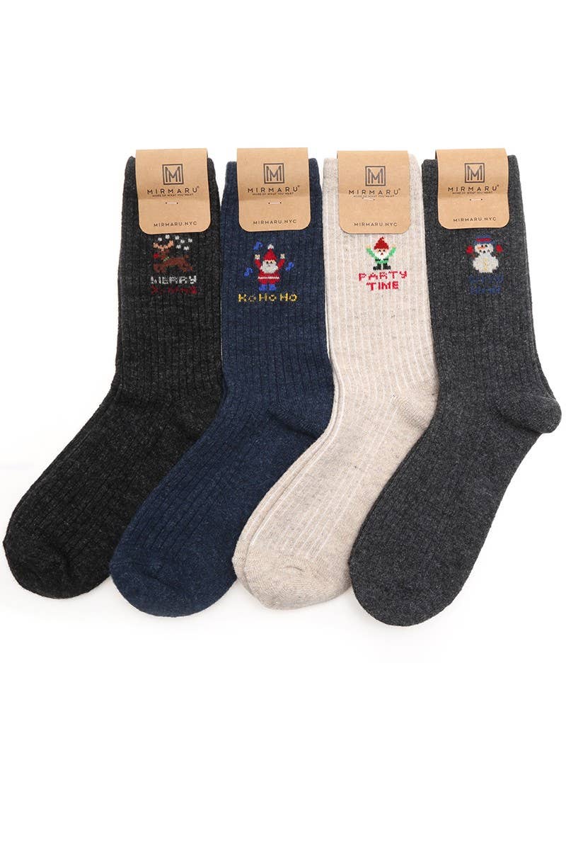 Wool Blend Holiday Crew Socks