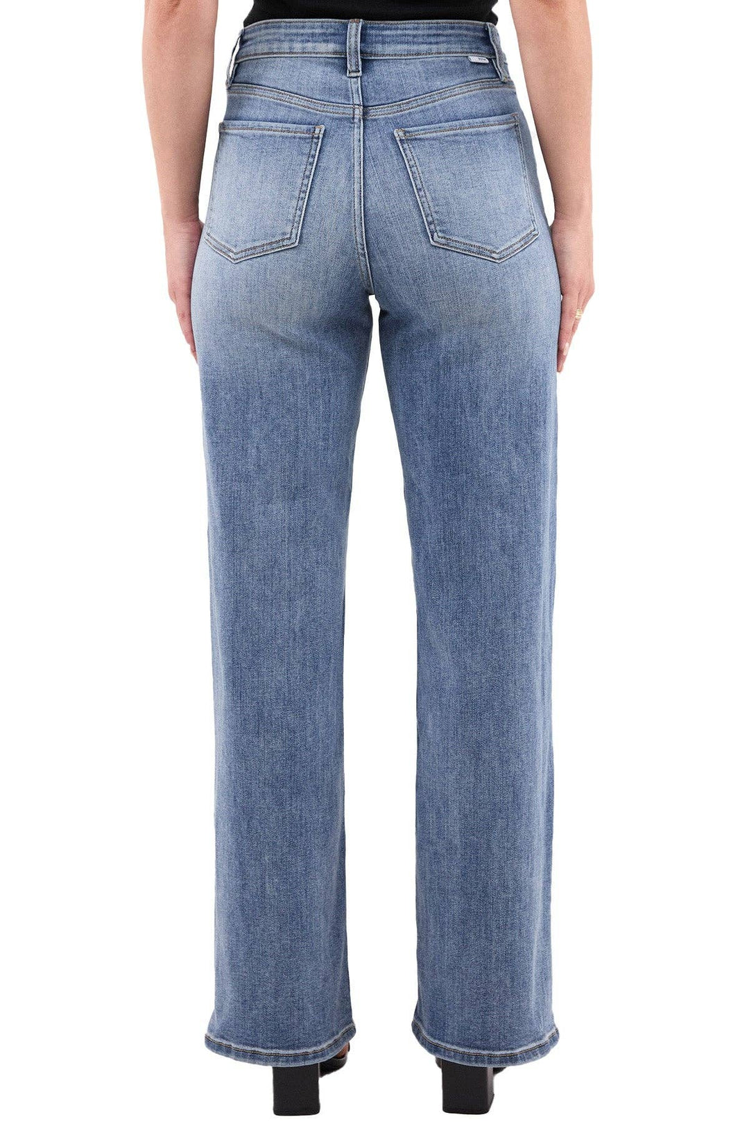 Hailey High Rise Slim Wide Leg Jeans restock