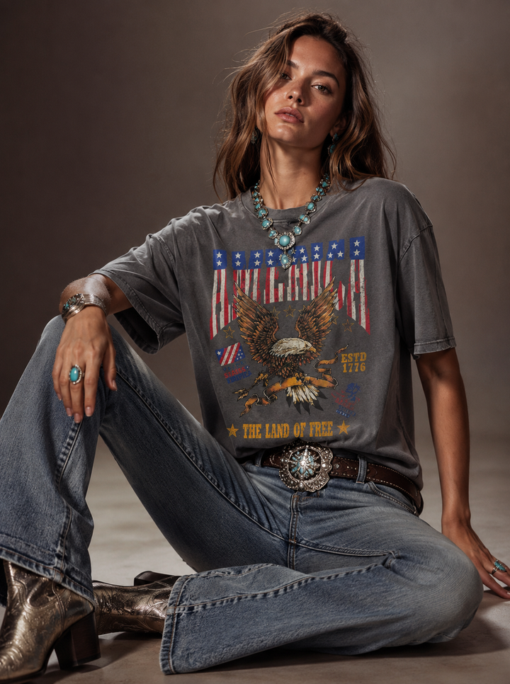American Eagle Land of Free Tee