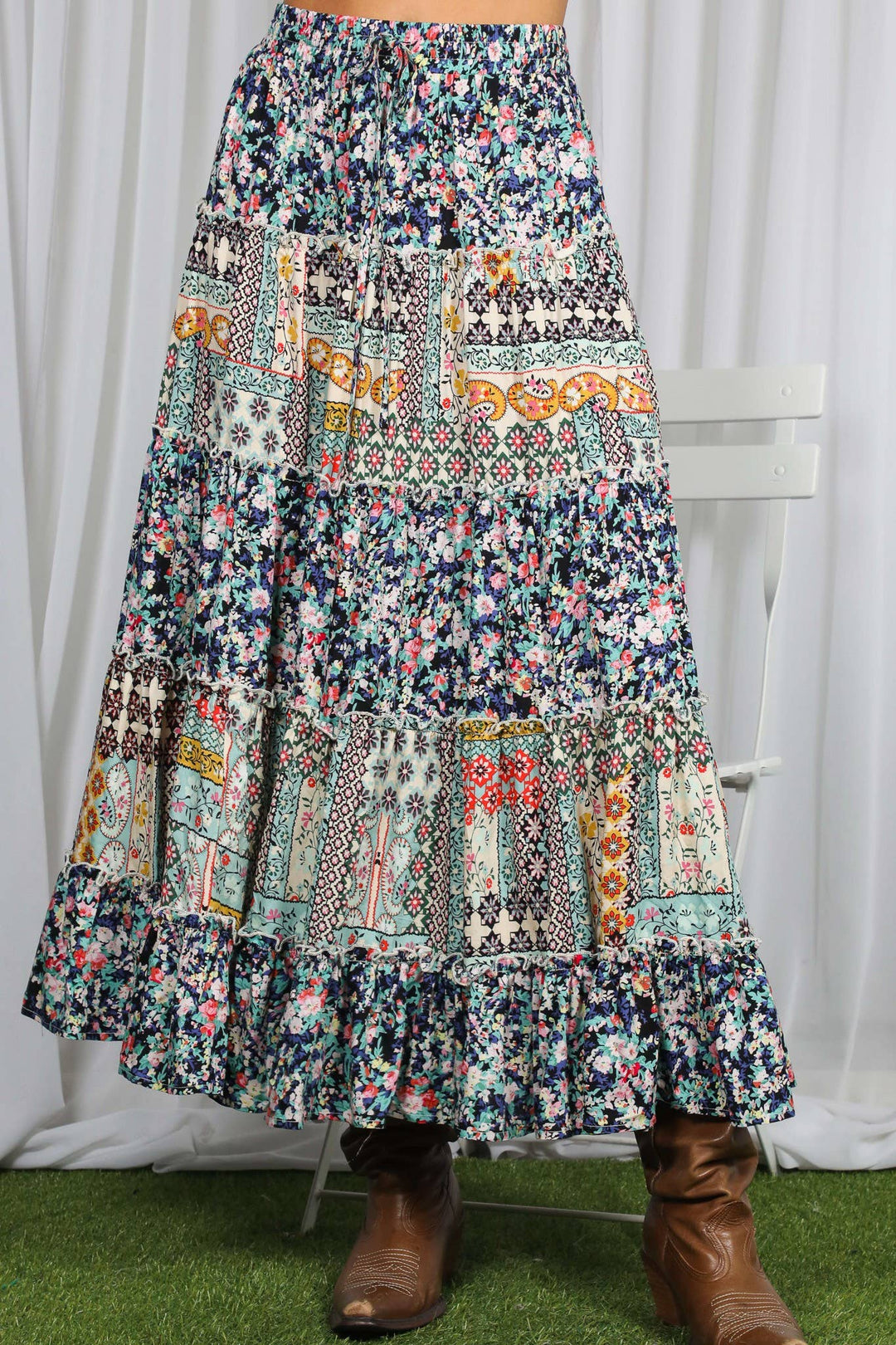 Willow Patchwork Floral Skirt