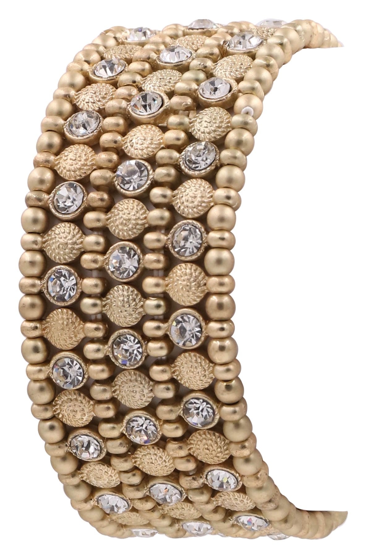 Gold Glam Stretchy Cuff Bracelet