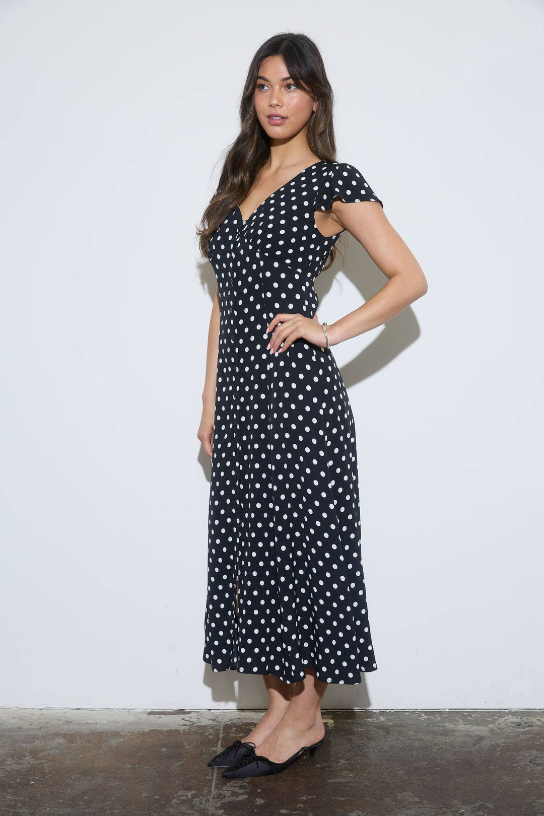 Eva Polka Dot Midi Dress