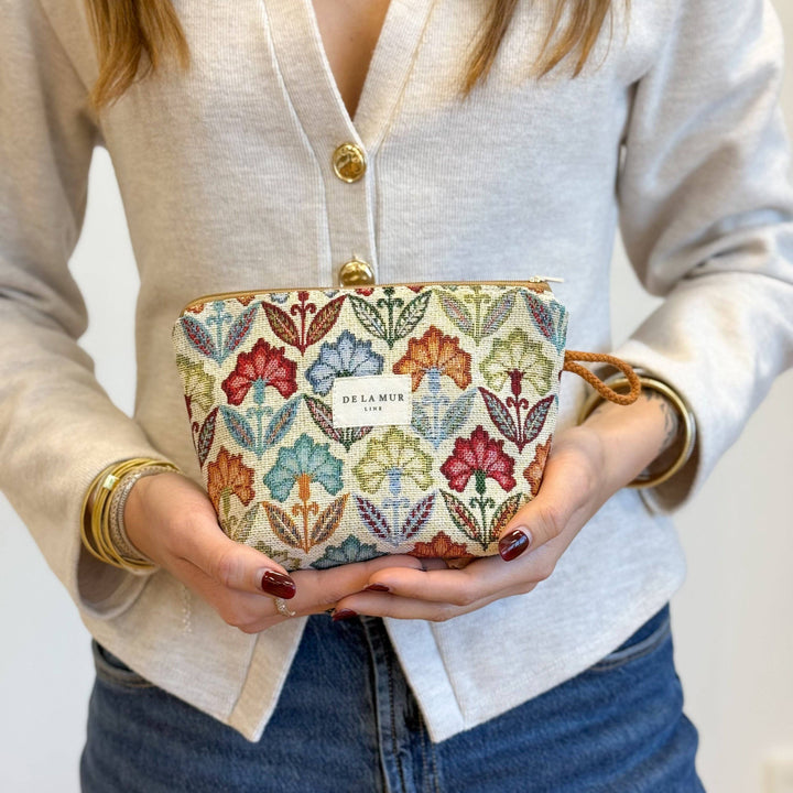 Floral Jacquard Small Makeup Bag
