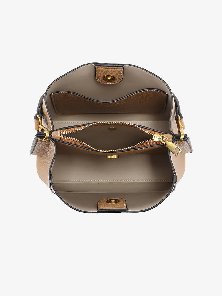 Corinna Bucket Bag w/ Two-Toned Canvas Guitar Strap