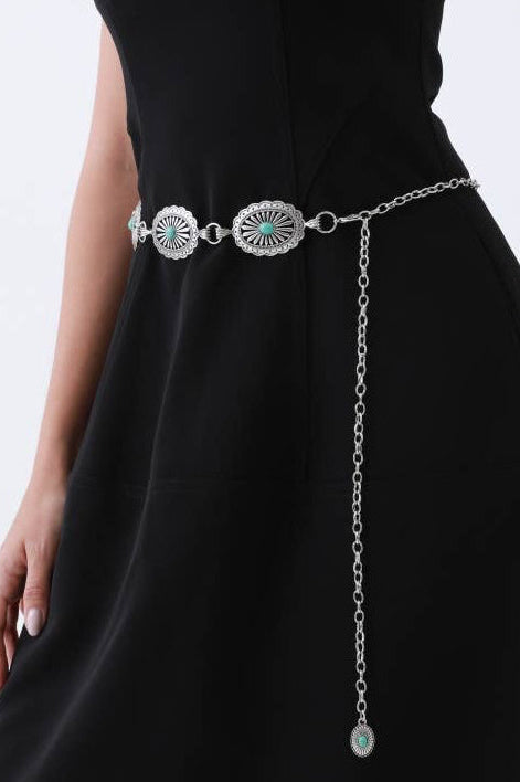 Vintage Turquoise Chain Belt