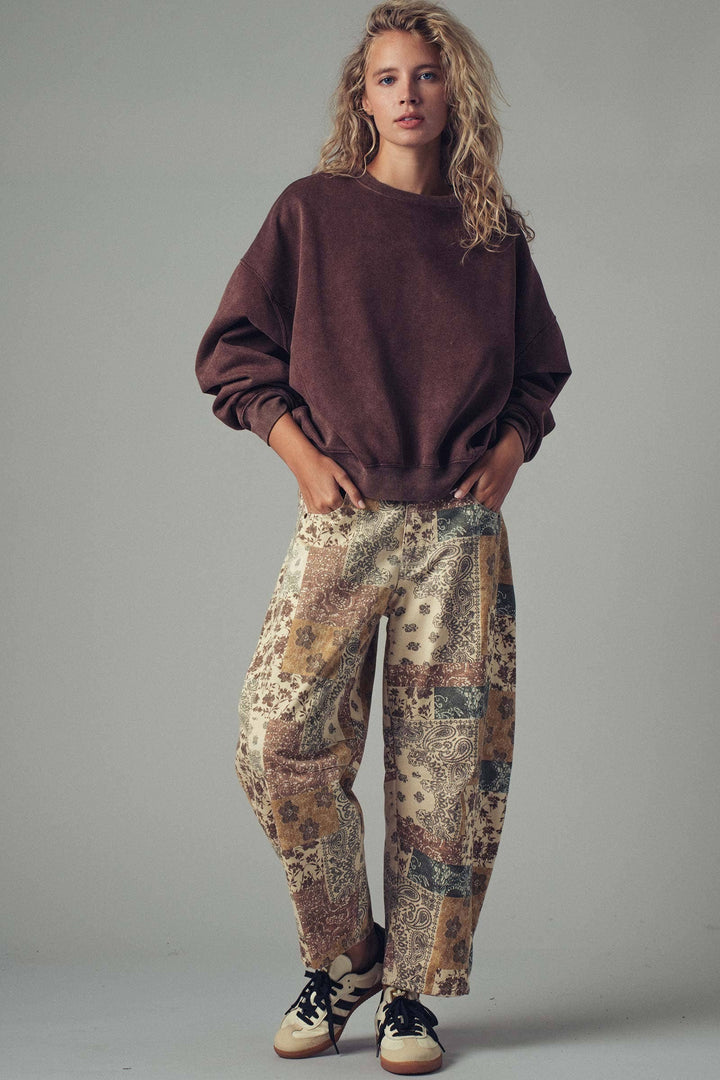 Wanderlust Patchwork Barrel Jeans