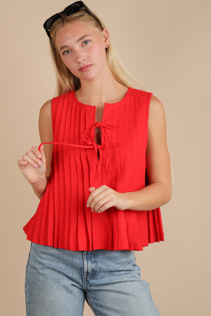 Delia Pleated Peplum Top