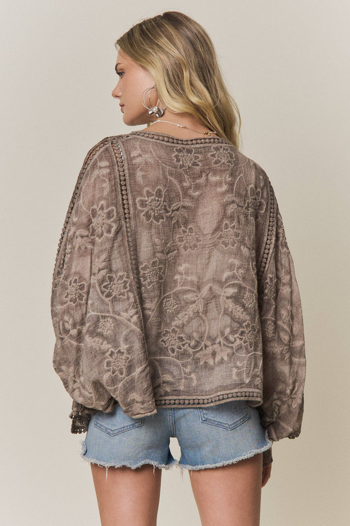 Brea Embroidered Floral Cardigan
