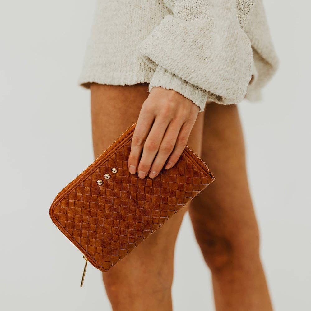 Lenni Large Zip Woven Wallet (4 Colors)