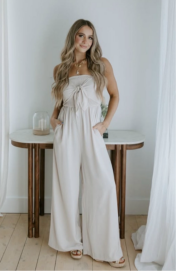 In The Moment Front Tie Jumpsuit