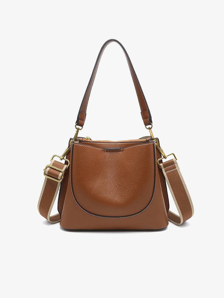 Corinna Bucket Bag w/ Two-Toned Canvas Guitar Strap