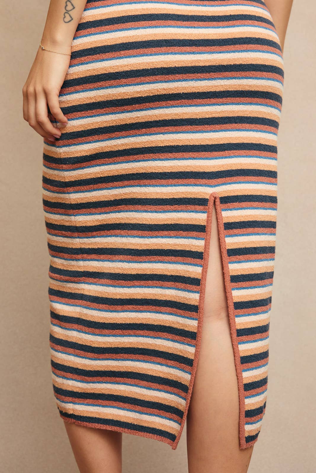 Vega Stripe Knit Midi Dress