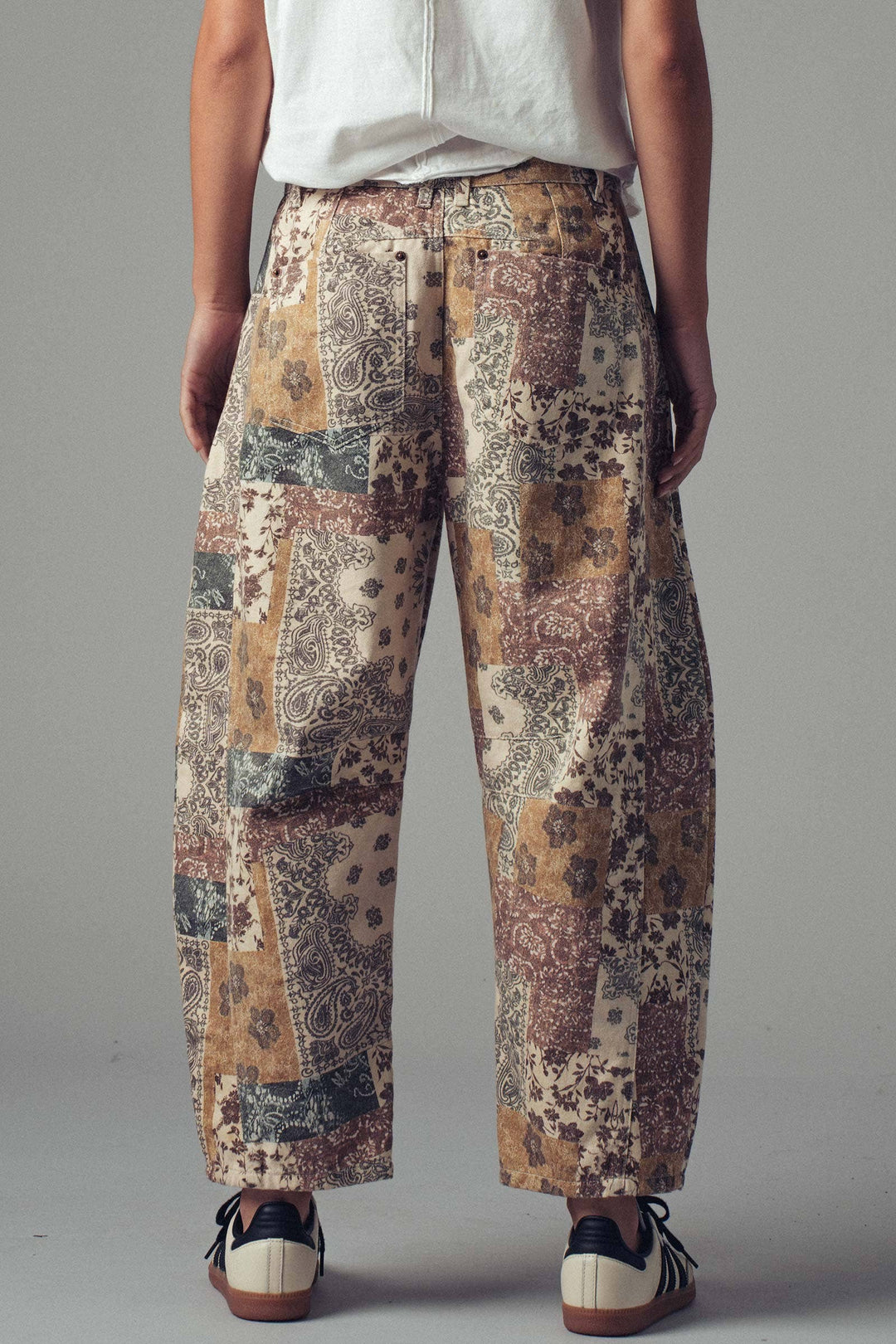 Wanderlust Patchwork Barrel Jeans