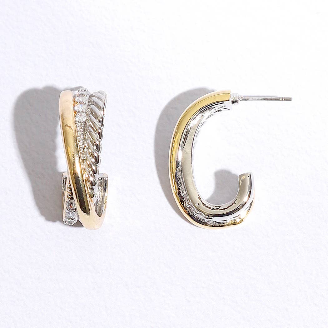 Two-Tone Twist Earrings