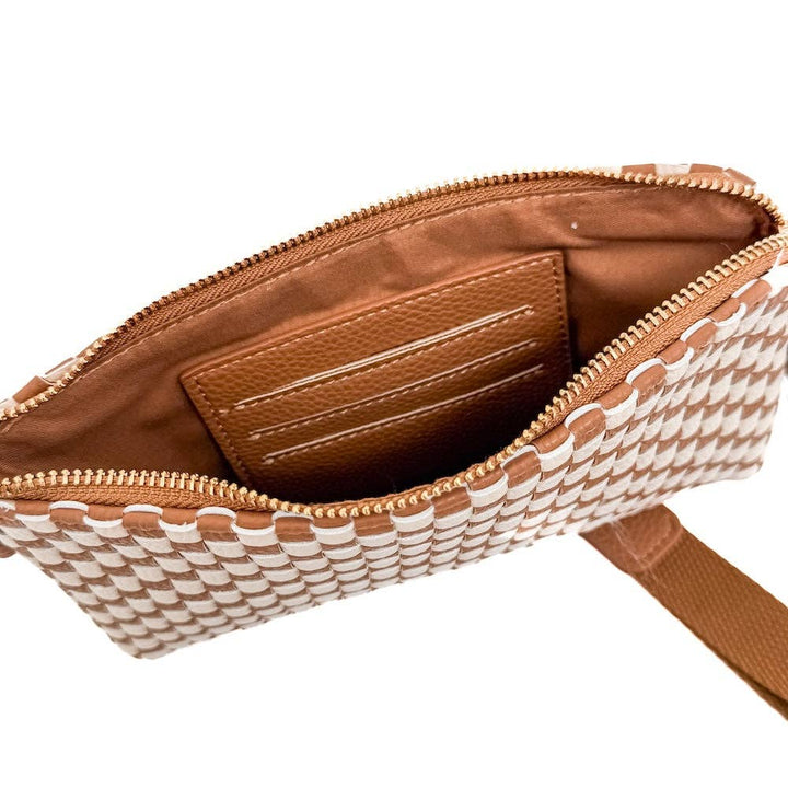 On The Go Checkered Wallet Wristlet