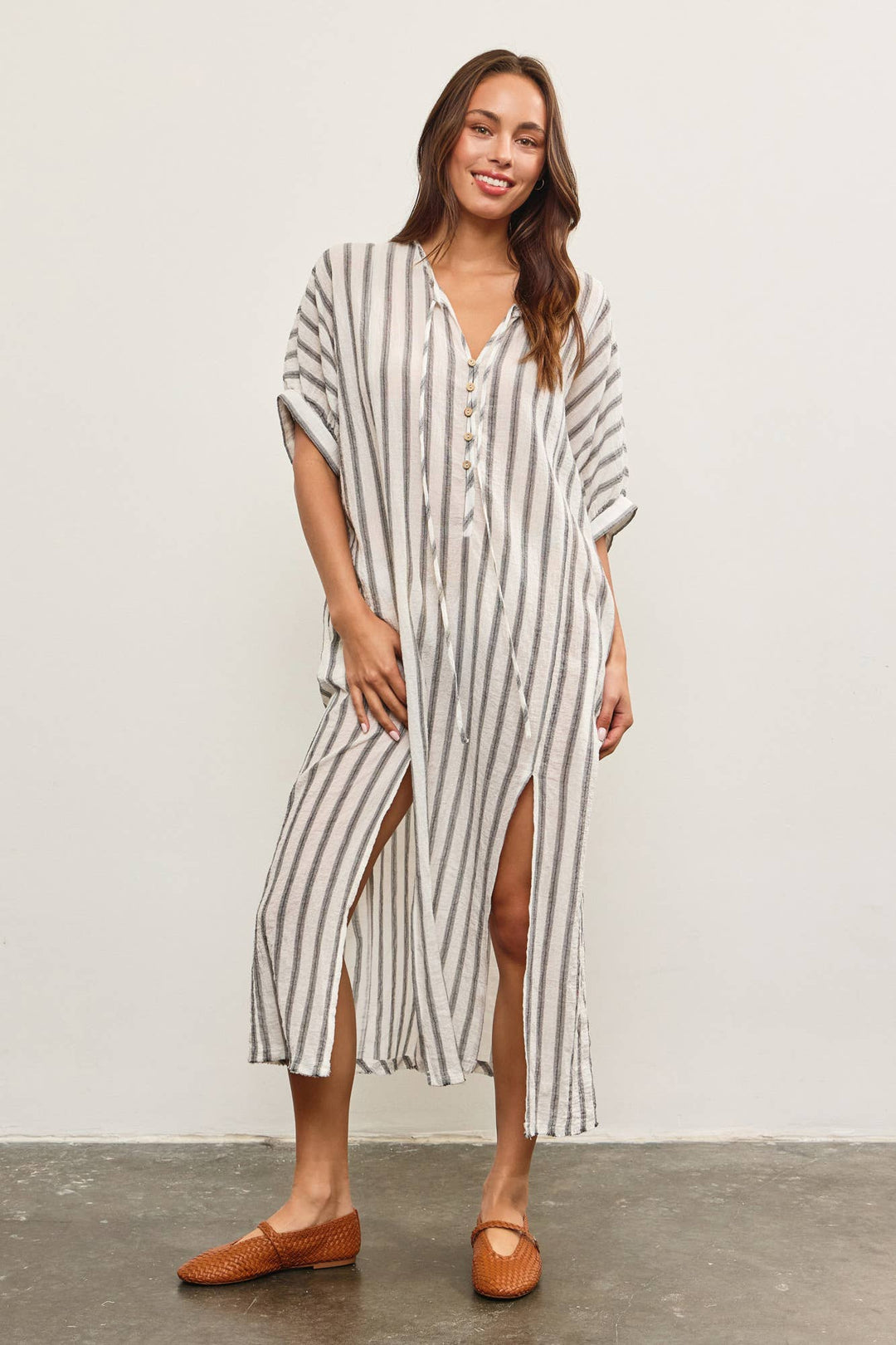 Boardwalk Stripe Tunic Gauze Dress