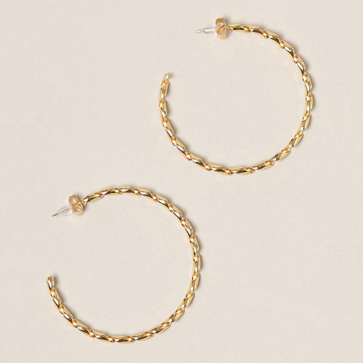 Gold Dipped Twisted Hoop Earrings