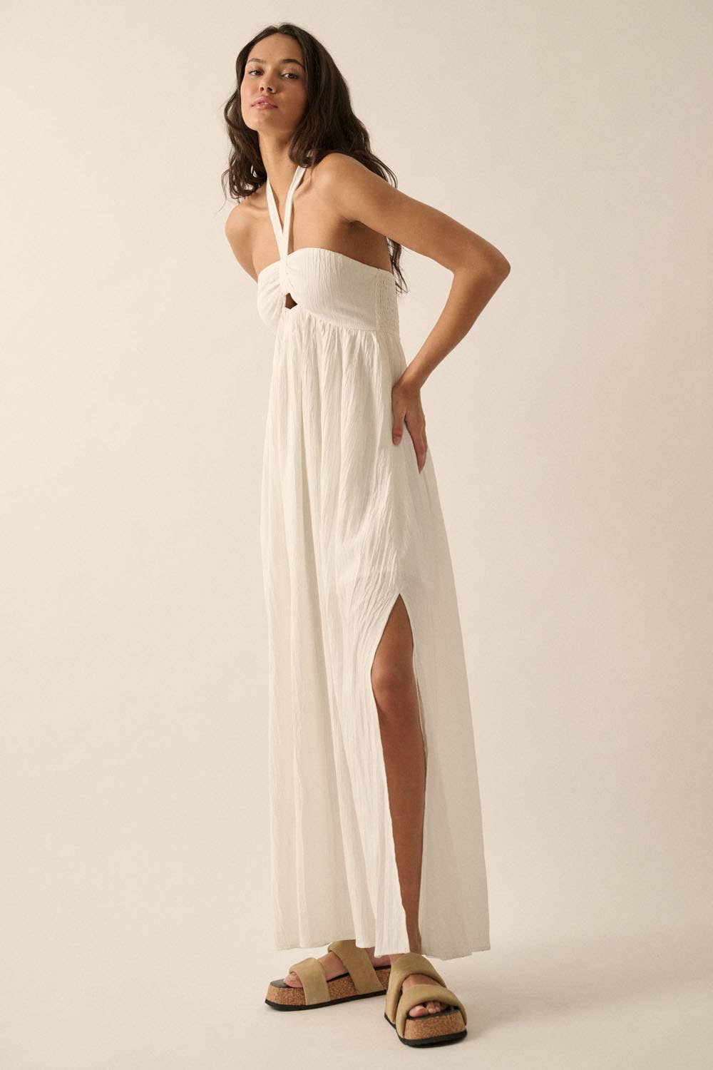 Paola Maxi Halter Dress