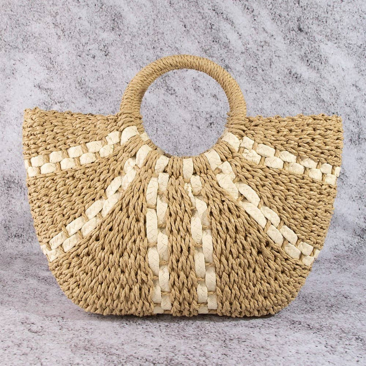Palma Striped Straw Tote Bag