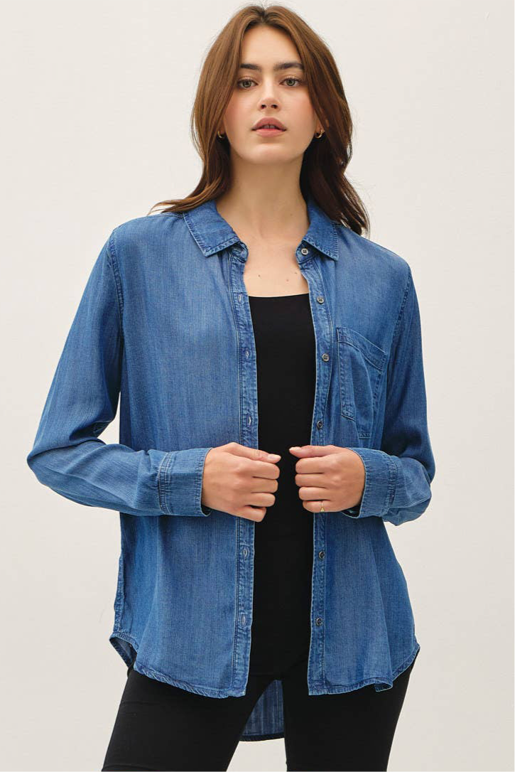 Chambray Denim Button Down