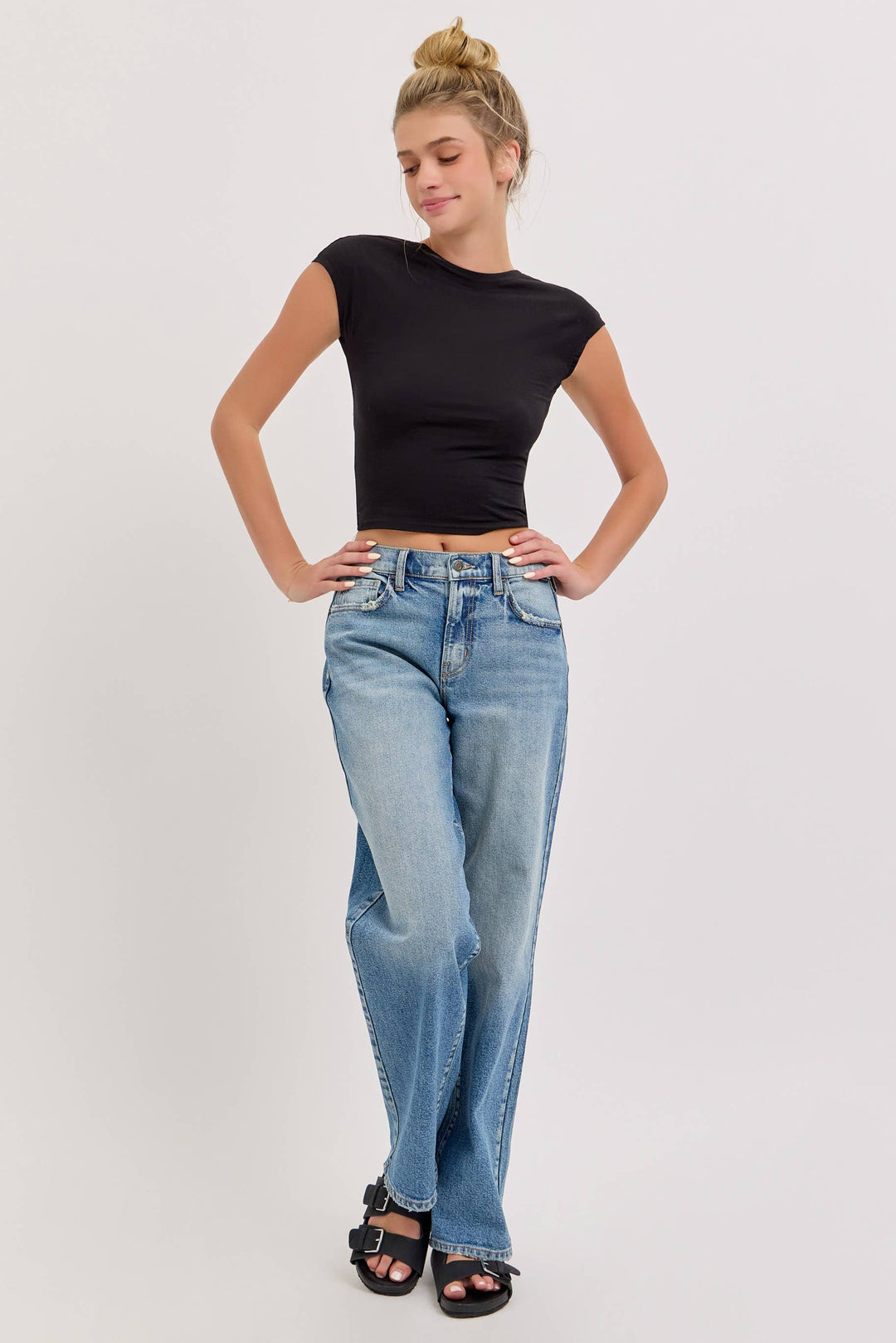 Easy Street Mid Rise Baggy Jeans