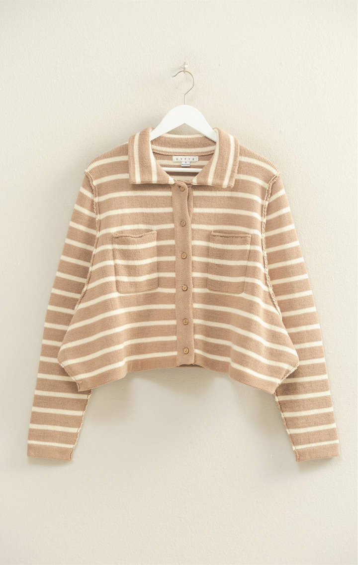 Chai Time Striped Cardigan